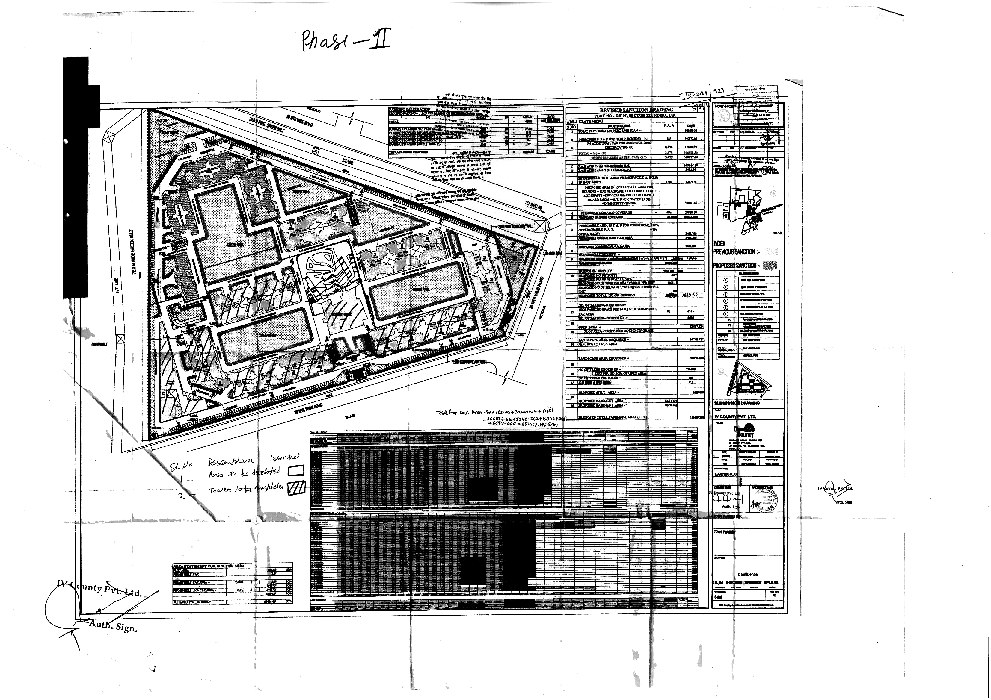 The sanctioned site/layout plan as filed with UP-RERA